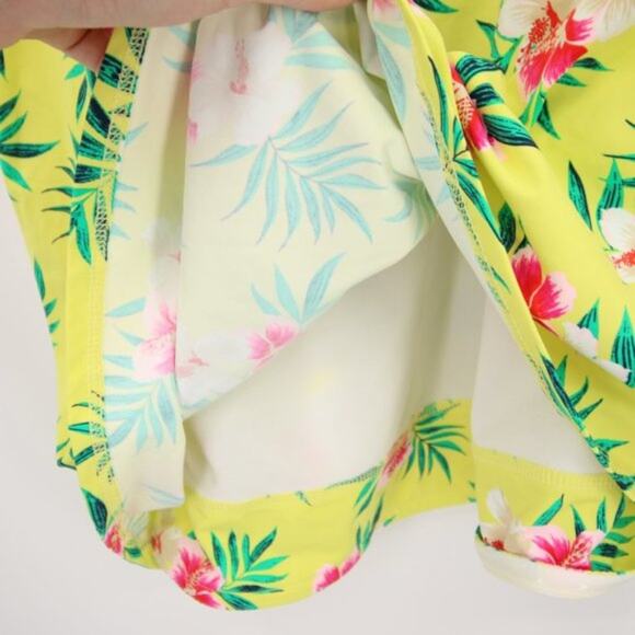 NWT Lands End Floral Yellow One Shoulder Tankini Swim Top Size 26W - Picture 7 of 11